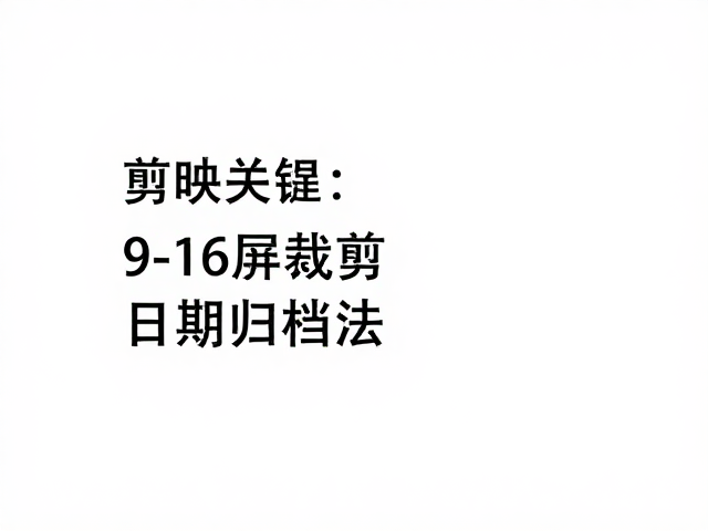 剪映教程,9-16竖屏裁剪,日期归档法