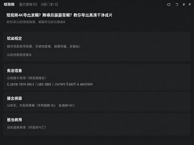 导出参数与后期锐化的精准搭配