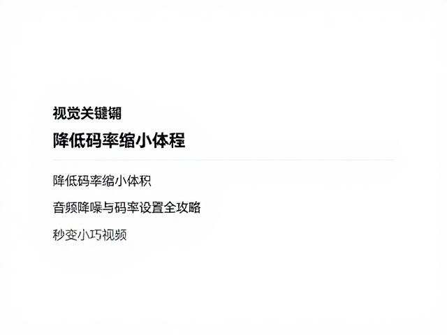 降低码率缩小体积,音频降噪与码率设置全攻略,秒变小巧视频