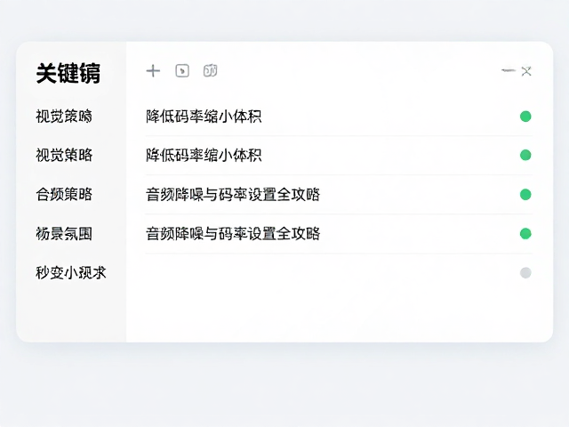 常用工具与参数设置策略