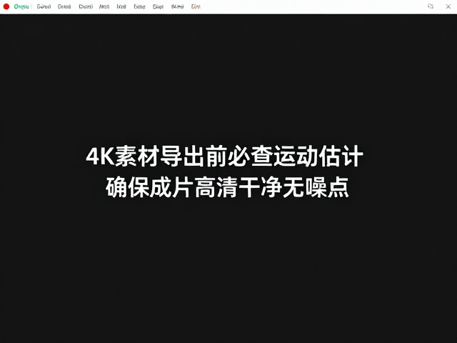 4K素材导出前必查运动估计,确保成片高清干净无噪点