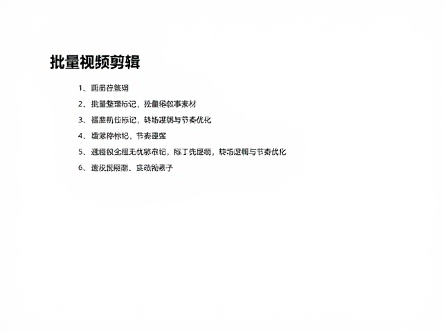 叙事重构:转场逻辑与节奏优化