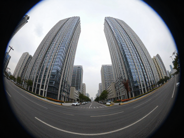 建筑道路拍摄技巧,开启功能修正广角桶形畸变,打造极致鱼眼效果