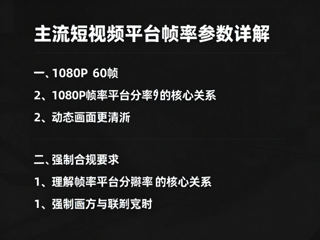 1080P 60帧怎么设?主流短视频平台帧率参数详解,动态画面更清晰