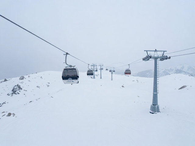 雪山缆车1080P慢动作,低温模式适配极寒环境实录