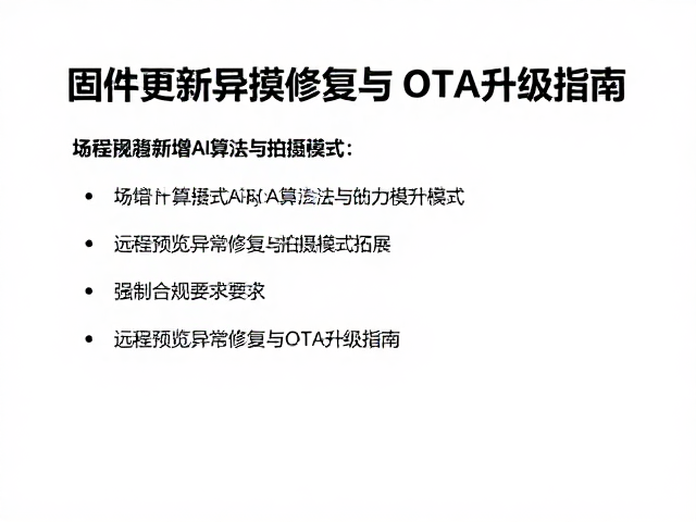 固件更新,新增AI算法与拍摄模式,远程预览异常修复与OTA升级指南