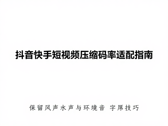 抖音快手短视频压缩码率适配指南,保留风声水声与环境音字幕技巧