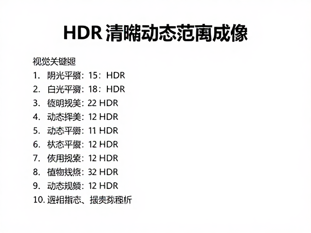 白天强光下拍摄推荐长期开启HDR,清晰高动态范围成像
