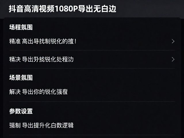 抖音高清视频1080P导出无白边,精准控制锐化强度教程