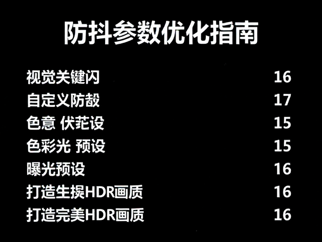 防抖参数优化指南,自定义防抖,色彩曝光预设,打造完美HDR画质