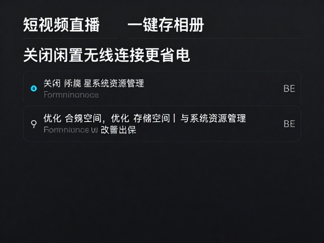 短视频直播一键存相册,关闭闲置无线连接更省电