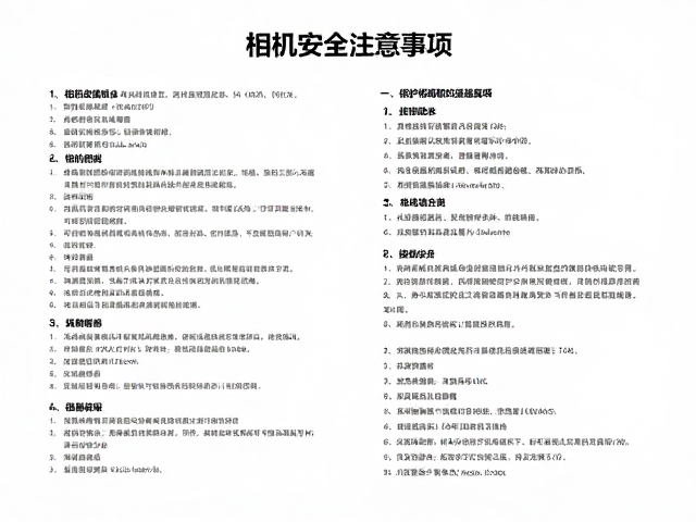 相机安全操作与防护措施