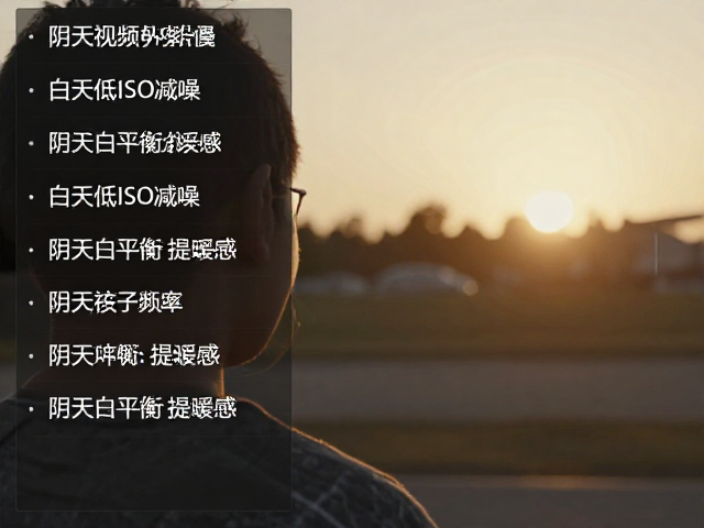 视频参数设置,分辨率帧率码率,白天低ISO减噪,阴天白平衡提暖感
