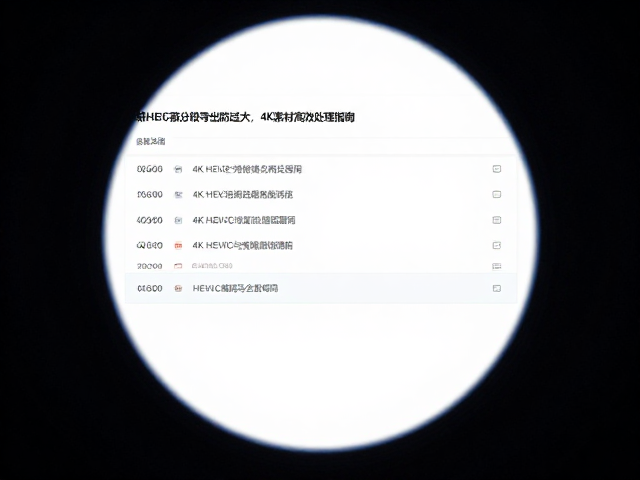 4K HEVC编码参数的精准调优与效率平衡