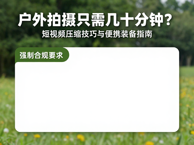 户外拍摄只需几十分钟?短视频压缩技巧与便携装备指南