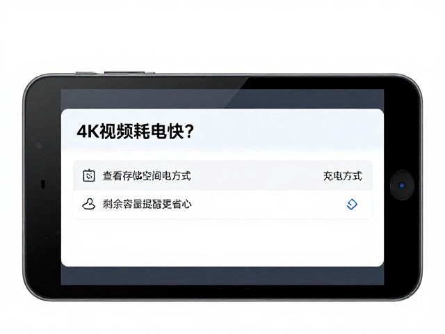 4K视频耗电快?查看存储空间与充电方式,设置剩余容量提醒更省心