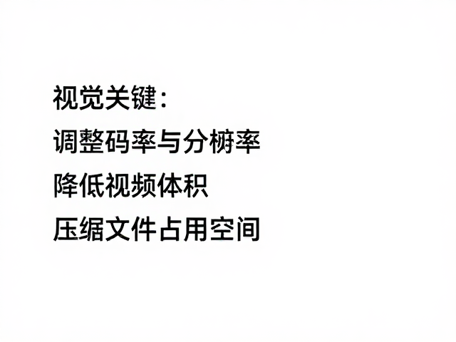 调整码率与分辨率,降低视频体积,压缩文件占用空间