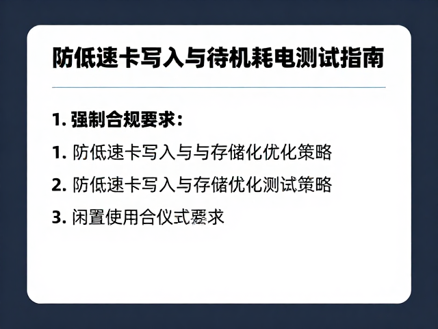 防低速卡写入与存储优化策略