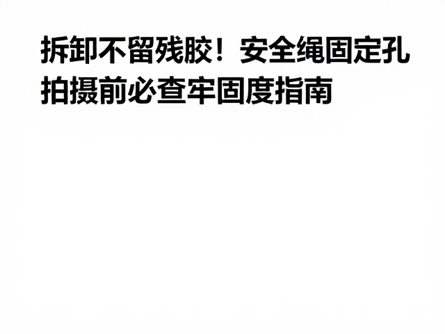 拍摄前必查牢固度的标准化检测流程