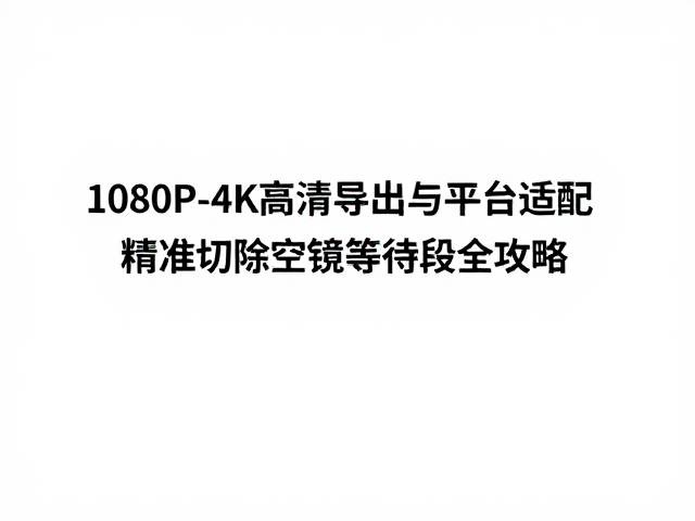 精准切除空镜与等待段的实用技巧
