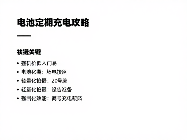 电池定期充电攻略:维持设备效能的关键细节