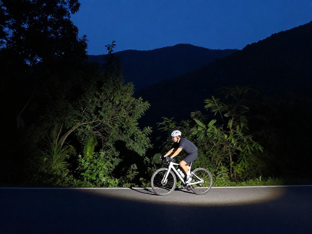 傍晚山林夜骑实录,固定机位,最大光圈,定格暗夜骑行高光时刻