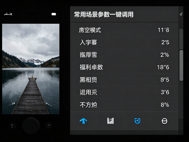 常用场景参数配置与保存策略