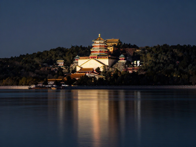 北京皇家园林夜景机位,利用对称构图拍出极致大片