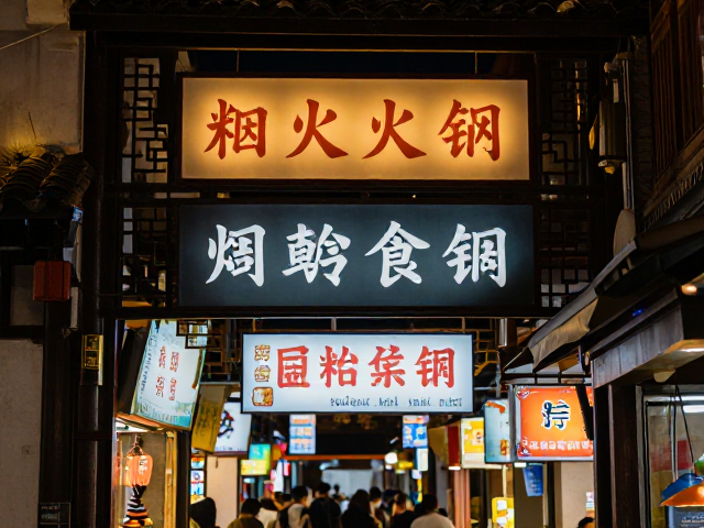 夜市招牌层叠构图,古街机位下的烟火气捕捉指南