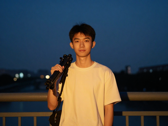 夜景人像最佳时段,携带三脚架拍摄指南
