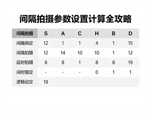 间隔拍摄参数计算与逻辑设定