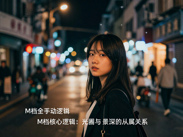 M档全手动控制,光圈设置技巧,拍出夜景人像与街头人文大片