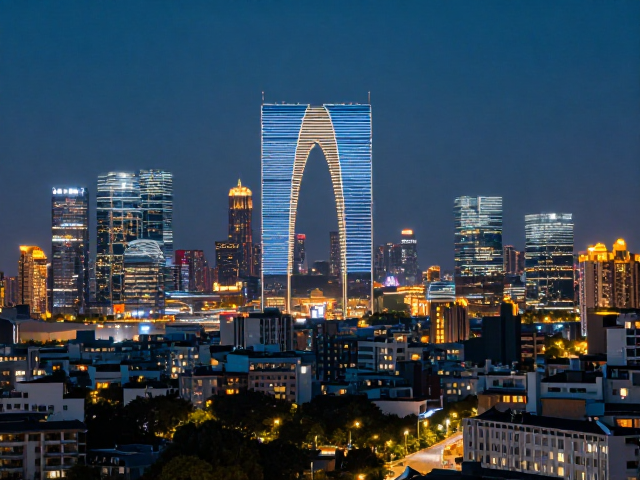 长焦压缩构图,用地标夜景打造爆款酒店民宿宣传大片