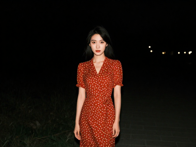 夜间人像机位攻略,引导线构图,复古连衣裙,拍出电影感氛围