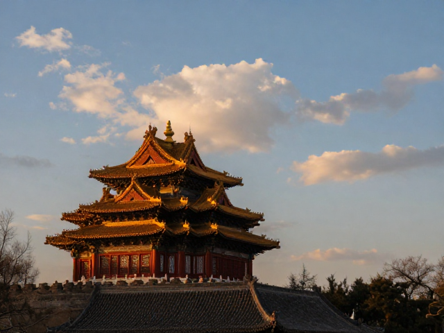 晴朗少云拍古建筑夜景！暮色机位全解析，捕捉绝美光影细节