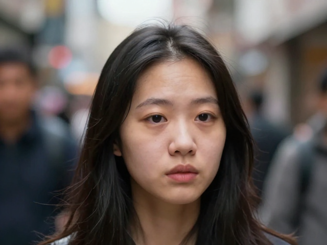 大光圈定焦镜头捕捉街头人物表情,极致虚化背景下的情绪特写