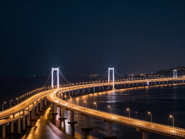 悬索桥夜景绝美!跨海大桥灯光秀打卡指南与最佳观赏点