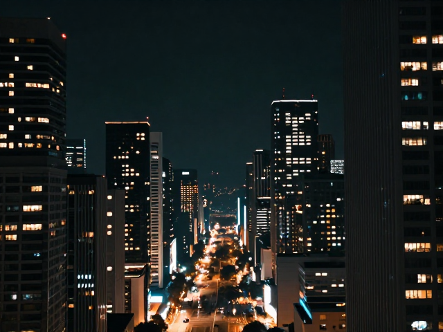 科技夜景未来感设计,局部暖色点缀打造沉浸式光影空间