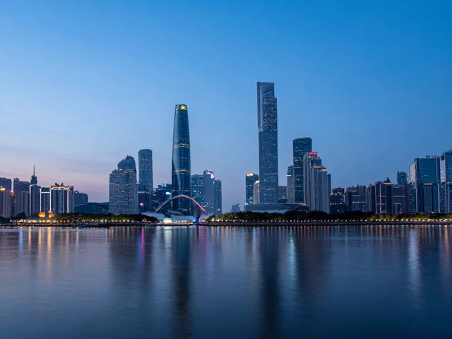 海心沙与珠江水岸的倒影艺术