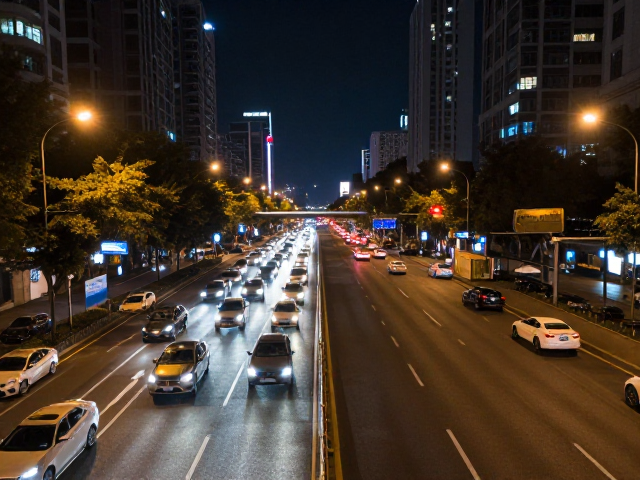 车流夜景拍摄技巧，利用透视校正打造城市主干道震撼大片