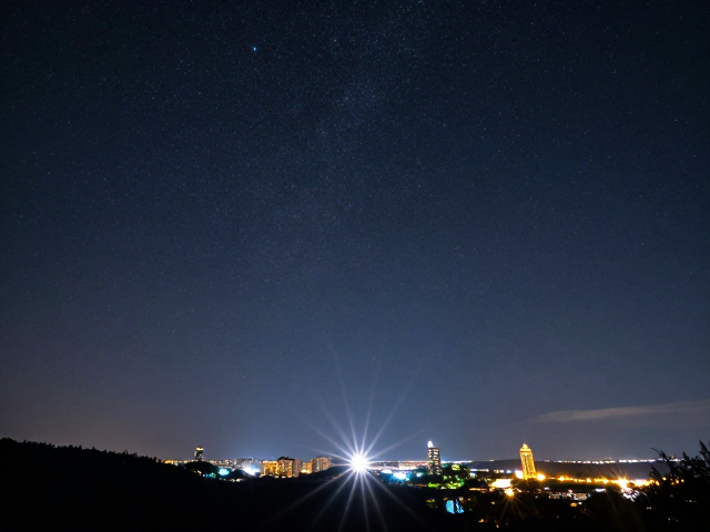 夜景拍摄技巧,小光圈星芒,B门长曝,拍出极致星空与城市夜景
