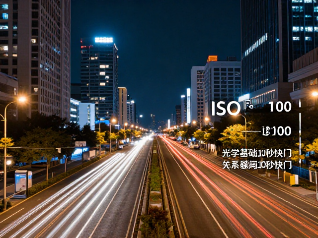 城市夜景车轨拍摄,ISO100、F8光圈10秒快门参数详解