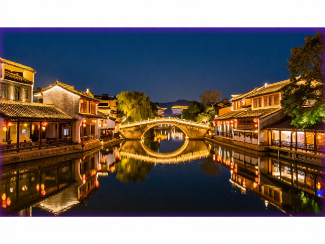 景区夜游海报制作，快速修补画面瑕疵，消除边缘紫边细节