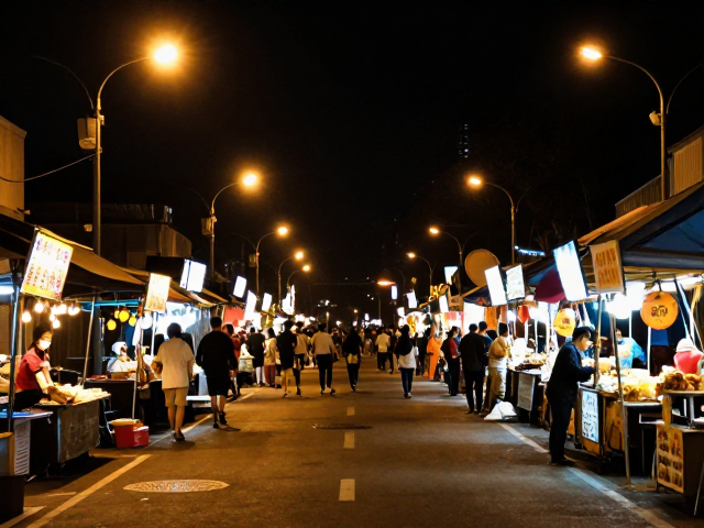 夜市摄影构图,巧用暖色街灯氛围,拍出高级感光影大片