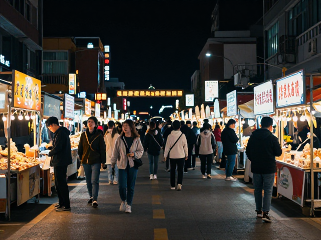 避开强干扰光源!街头机位打卡节假日夜市,拍出电影感大片