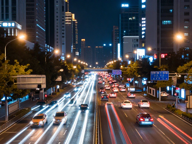 车流光轨怎么拍？标准变焦镜头定格城市繁华夜景