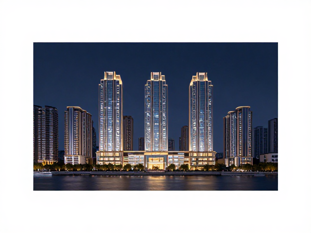 Photoshop图片合成,地产夜景展示技巧,一键打造震撼效果图
