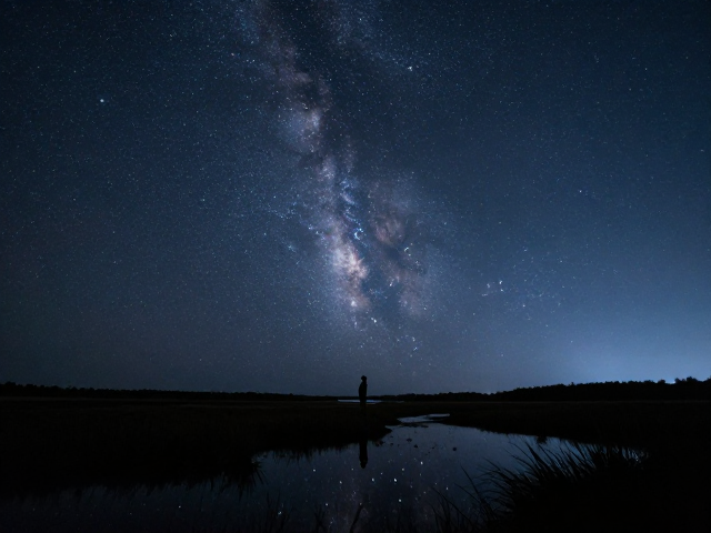 高ISO星空下的湿地机位,剪影氛围拍摄指南