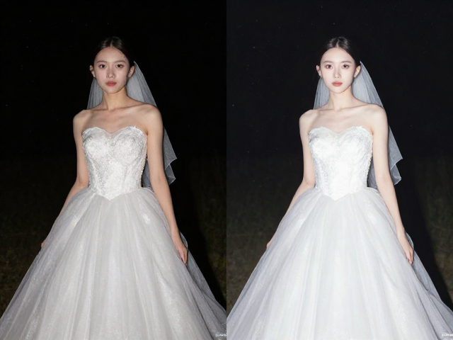 婚纱夜拍怎么修?杂光修复,精准控曝,告别过曝还原绝美光影