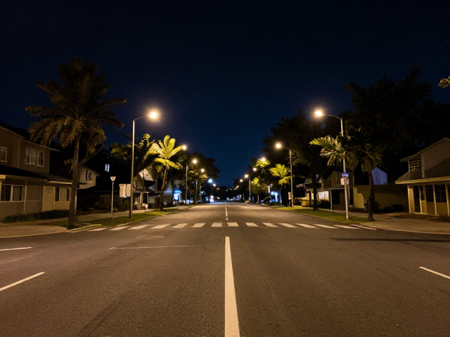 夜景构图技巧,利用街道路口引导线打造视觉焦点